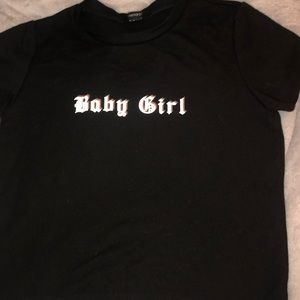 Black baby girl crop top